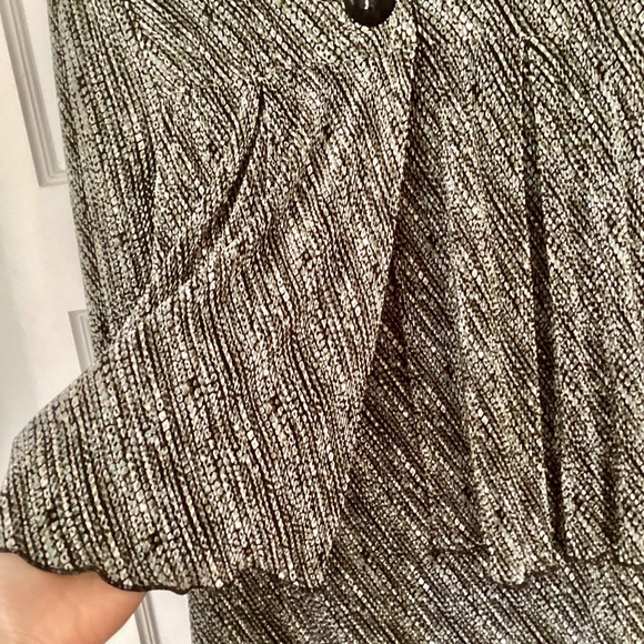 Vtg CONNECTED APPAREL Micro Pleat Built-in Jacket Dress Midi Size 10 Elegant - Picture 10 of 14